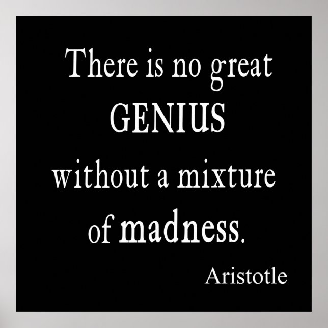 Vintage Aristotle Great Genius Madness Poster (Front)