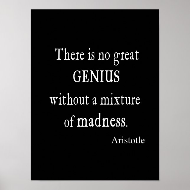 Vintage Aristotle Great Genius Madness Poster (Front)