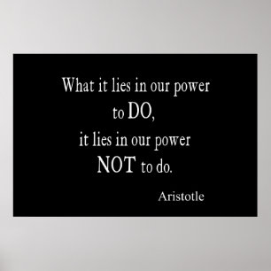 Vintage Aristotle Power Inspirational Quote Poster