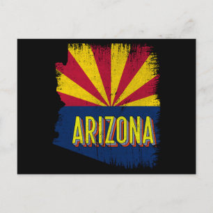 Vintage Arizona AZ State Drapeau Carte Souvenir le
