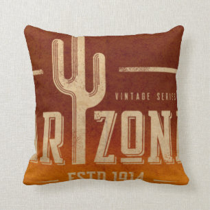 Vintage Arizona cactus travel pillow