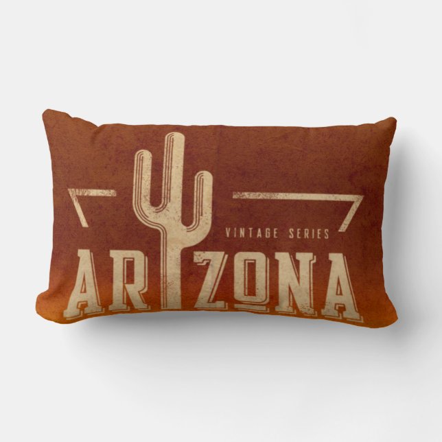 Vintage Arizona cactus travel pillow (Front)