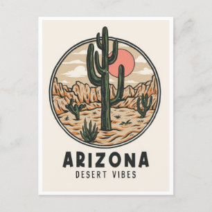 Vintage arizona state cactus desert vibes america postcard