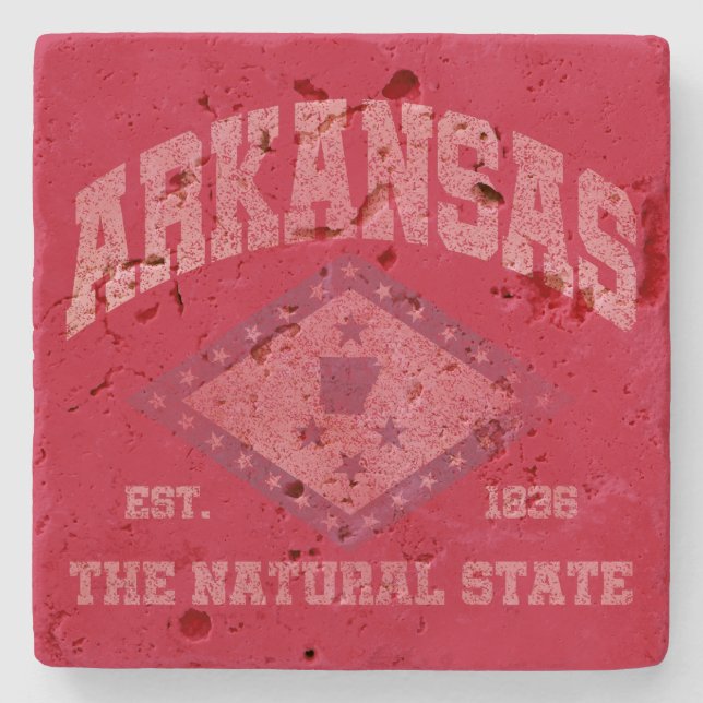 Vintage Arkansas Stone Coaster (Front)