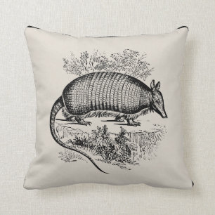 Vintage Armadillo Throw Pillow - Pick Your Colour