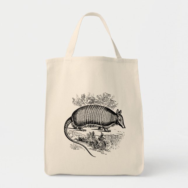 Vintage Armadillo Tote Bag Grocery Tote (Front)