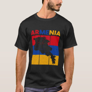 Vintage Armenia Map Armenia Flag Armenian Mens Wom T-Shirt