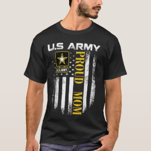 Vintage Army Proud Mom With American Flag Gift T-Shirt