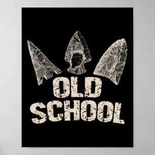 Vintage Arrowhead Hunting Old School Archery Arrow Poster