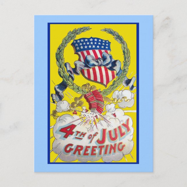 Vintage Art - 4th of July Greeting Postcard (Front)