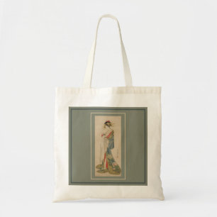 Vintage Art A Courtesan Reading a Letter Tote Bag
