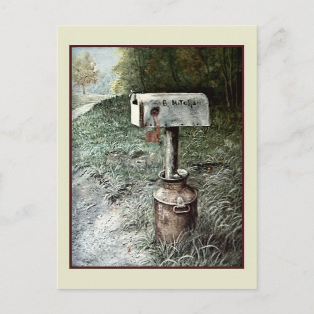 Vintage Art by B. Mitchell, Mailbox Postcard (Front)