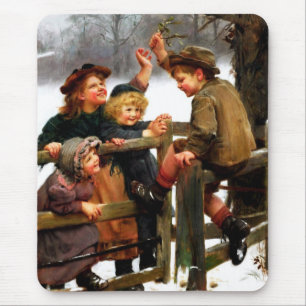 Vintage Art Christmas Gift Mouse Pad