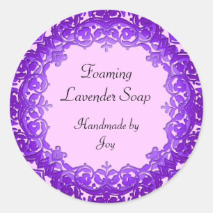 Vintage Art Custom Soap or Canning Stickers Purple