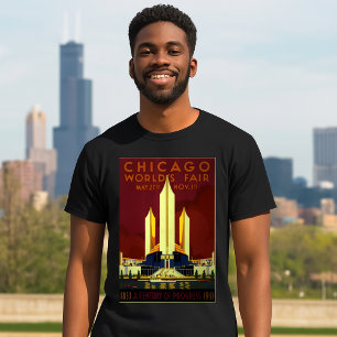 Vintage Art Deco 1933 Chicago World's Fair Expo T-Shirt