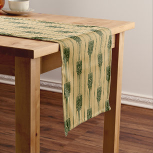 Vintage Art Deco Abstract Peacock Pattern Short Table Runner