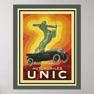 Vintage Art Deco Ad for Unic Automobiles 16 x 20 Poster