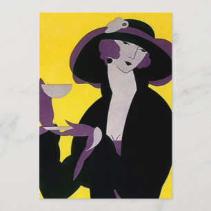 Vintage Art Deco Afternoon Tea Invitations HIgh