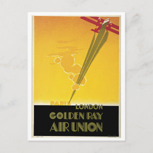 Vintage Art Deco airlines travel ad Postcard