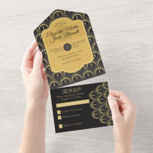 Vintage Art Deco All In One Invitation