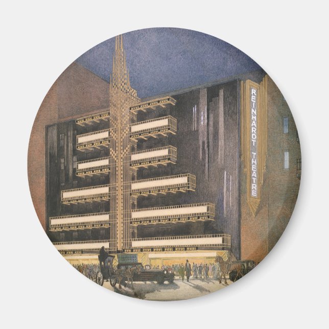 Vintage Art Deco Architecture, Building in NYC Magnet (Front)