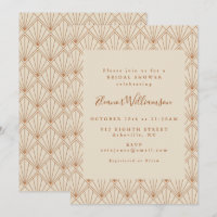 Vintage Art Deco Art Burnt Orange Bridal Shower