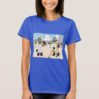 Vintage Art Deco Beach Illustration 1920s Coastal T-Shirt