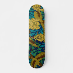 Vintage Art Deco Birds and Leaves Skateboard