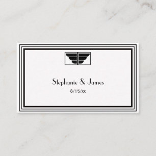 Vintage Art Deco Black White Frame #2 Place Cards
