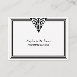 Vintage Art Deco Black Wht Frame #1 Accommodations Enclosure Card