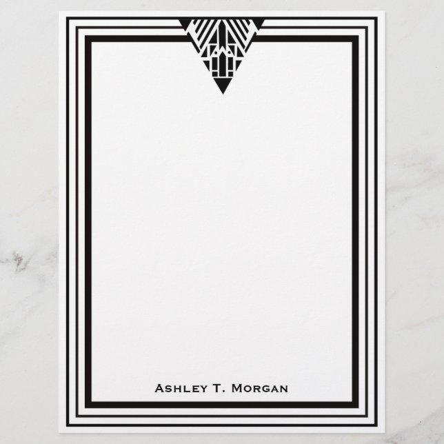 Vintage Art Deco Black Wht Frame #1 Personalized (Front)