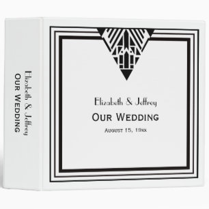 Vintage Art Deco Black Wht Frame #1 Wedding Binder