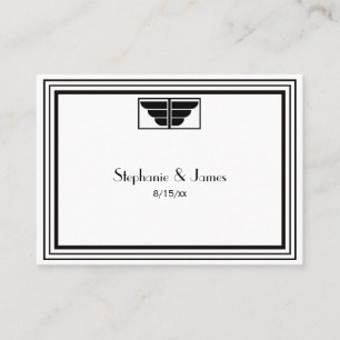 Vintage Art Deco Black Wht Frame #2 Place Cards #2