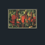 Vintage Art Deco Business Industrial Manufacturing Canvas Print<br><div class="desc">Vintage illustration art deco business industrial factory and labour design featuring a steel manufacturing scene. Blue collar men,  laborers,  manufacturers and machines are working to get the job done.</div>