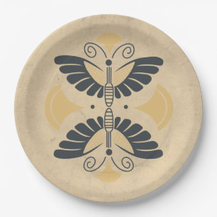 Vintage Art Deco Butterfly Motif Paper Plate