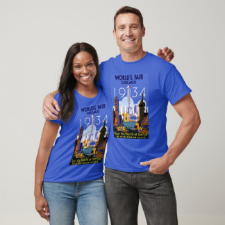 Vintage Art Deco Chicago 1934 World's Fair Poster T-Shirt