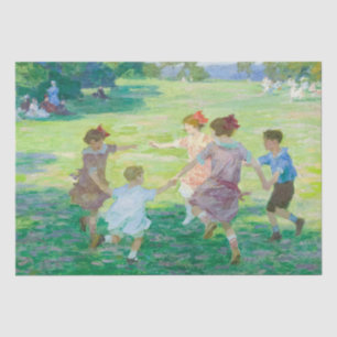 Vintage Art Deco Children Playing Decoupage Tissue Paper