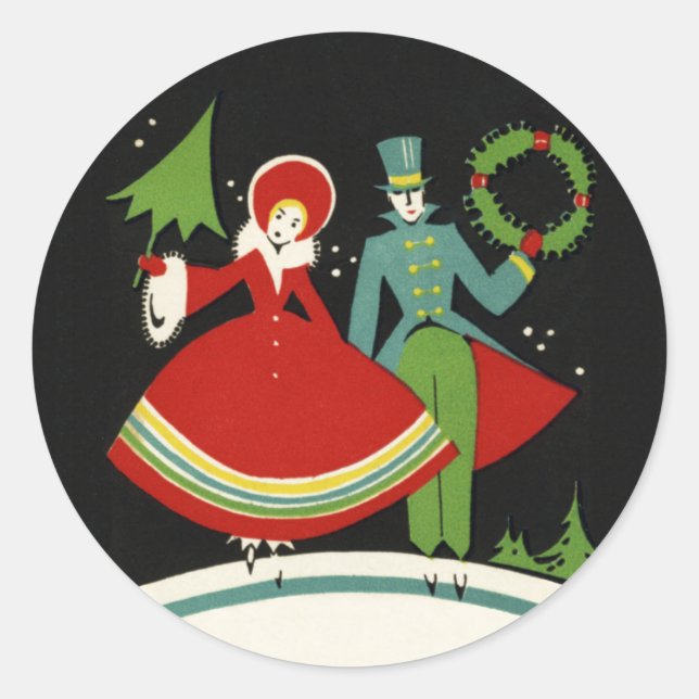 Vintage Art Deco Christmas Stickers (Front)