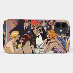 Vintage Art Deco Cocktail Party at Nightclub iPhone 11 Case