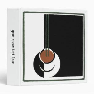 Vintage Art Deco, Cup of Coffee with Steam Binder