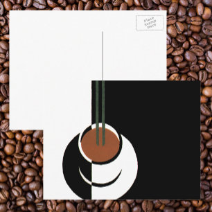 Vintage Art Deco, Cup of Coffee with Steam Postcard