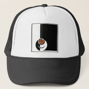 Vintage Art Deco, Cup of Coffee with Steam Trucker Hat