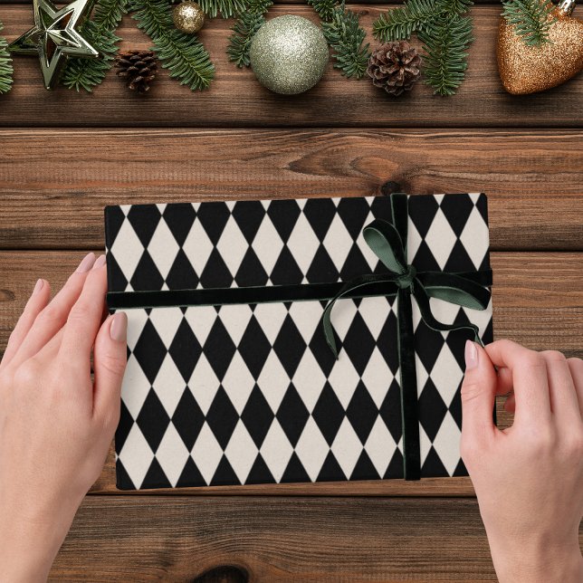 Vintage Art Deco Diamond Holiday Wrapping Paper (Christmas Vintage Art Deco Wrapping Paper)