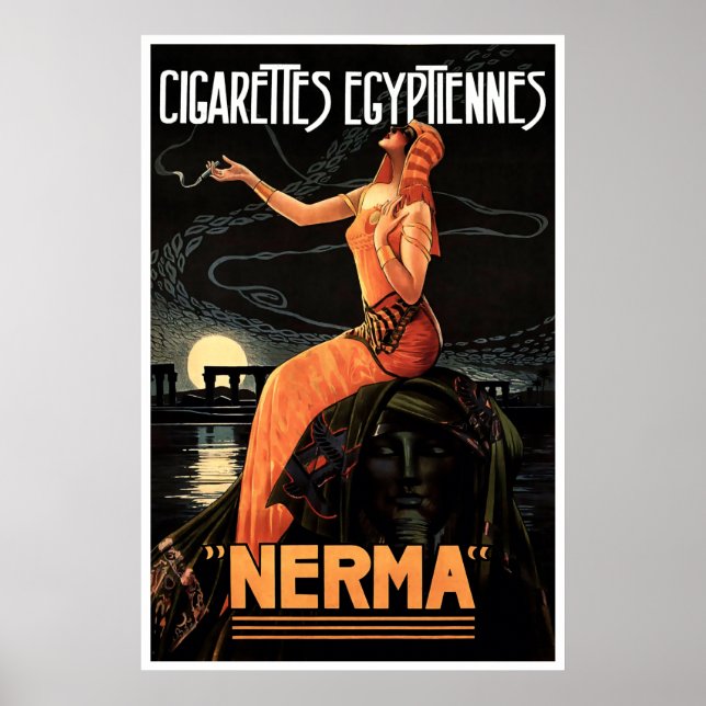 Vintage Art Deco Egyptian Ad Poster (Front)