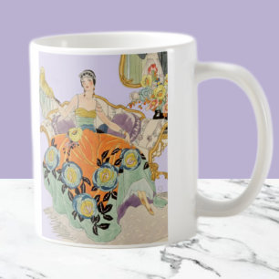 Vintage Art Deco Fashion Illustration Elegant Coffee Mug