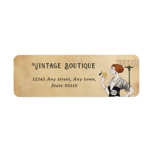 Vintage Art Deco Fashion Retro Stylish Address (Front)