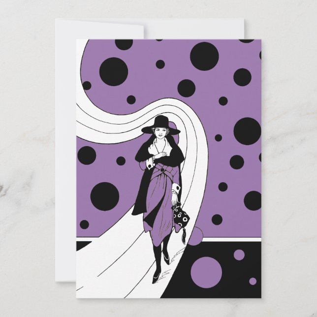 Vintage Art Deco Fashion Show Bridal Shower Invitation (Front)