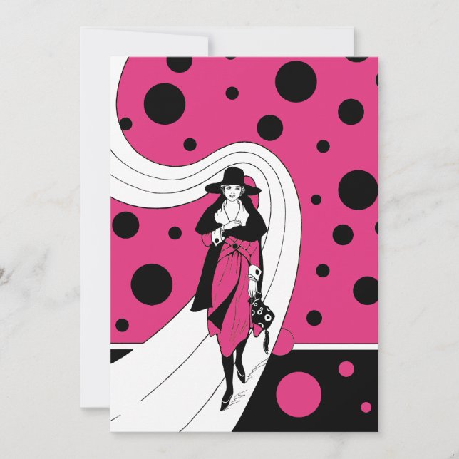 Vintage Art Deco Fashion Show Bridal Shower Invitation (Front)