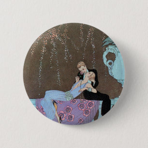 Vintage Art Deco Fireworks Le Feu, George Barbier 2 Inch Round Button