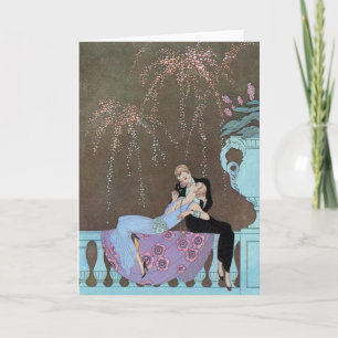 Vintage Art Deco Fireworks Le Feu, George Barbier Card